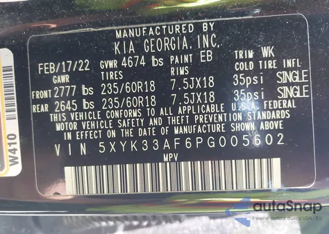 2023 Kia Sportage Ex из США, поврежденный, VIN 5XYK33AF6PG005602